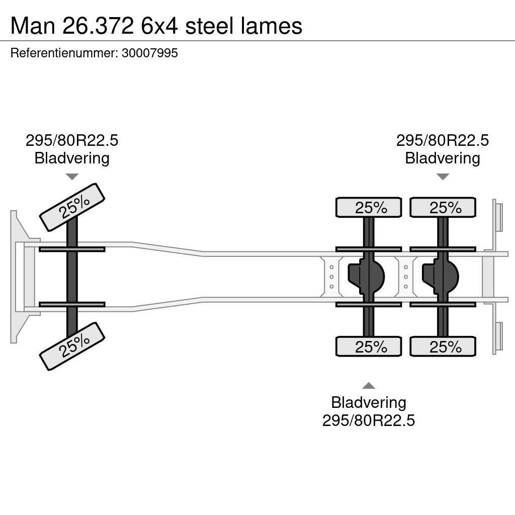MAN 26.372 6x4 steel lames Tovornjaki s kesonom/platojem