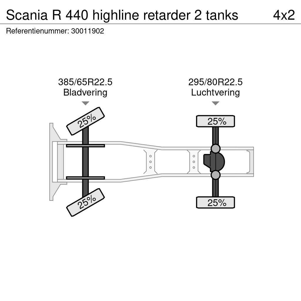 Scania R 440 highline retarder 2 tanks Vlačilci