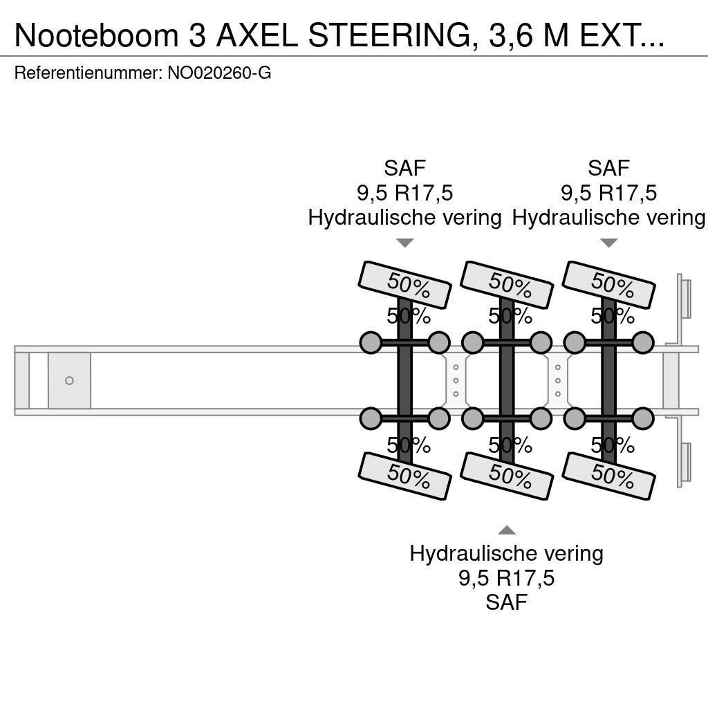 Nooteboom 3 AXEL STEERING, 3,6 M EXTENDABLE Nizko noseče polprikolice