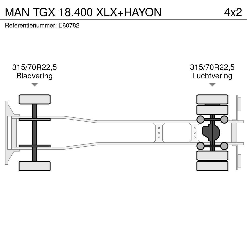 MAN TGX 18.400 XLX+HAYON Tovornjaki s ponjavo