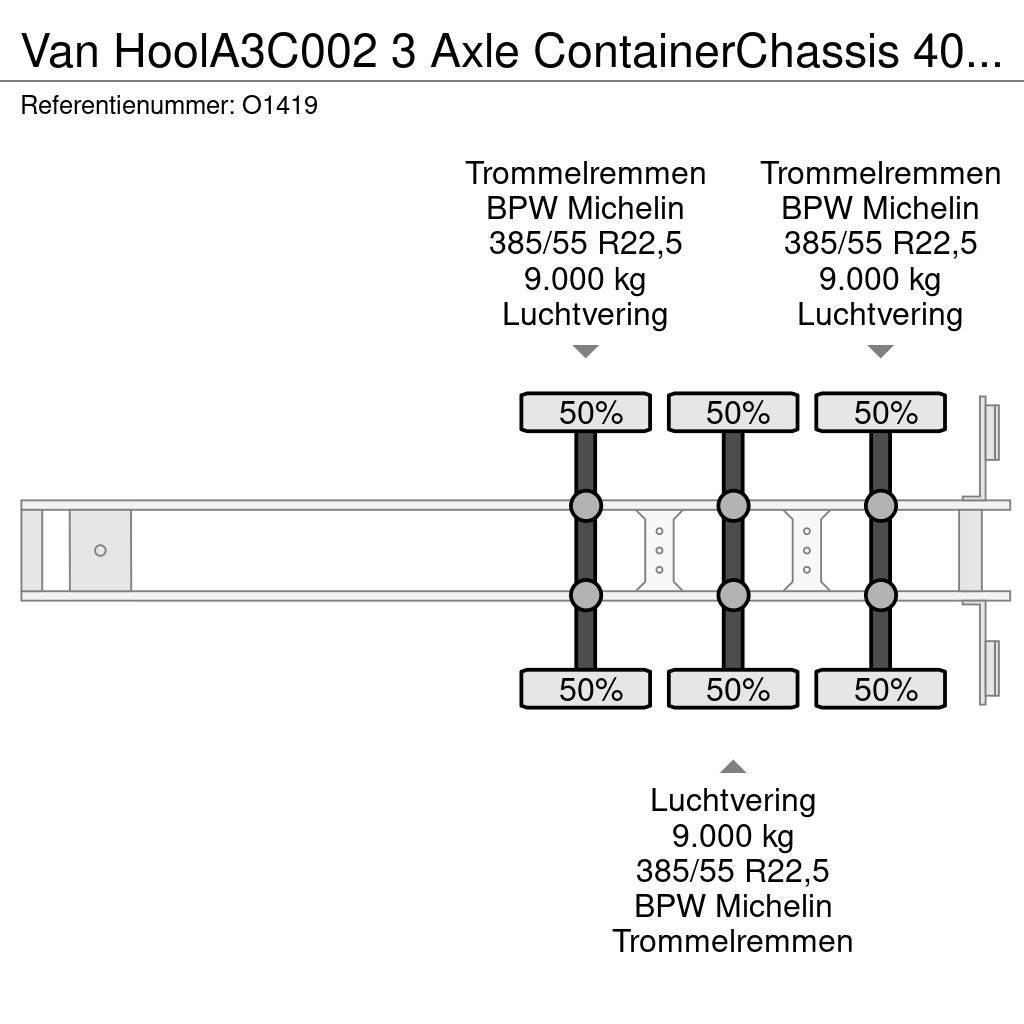 Van Hool A3C002 3 Axle ContainerChassis 40/45FT - Galvinise Kontejnerske polprikolice