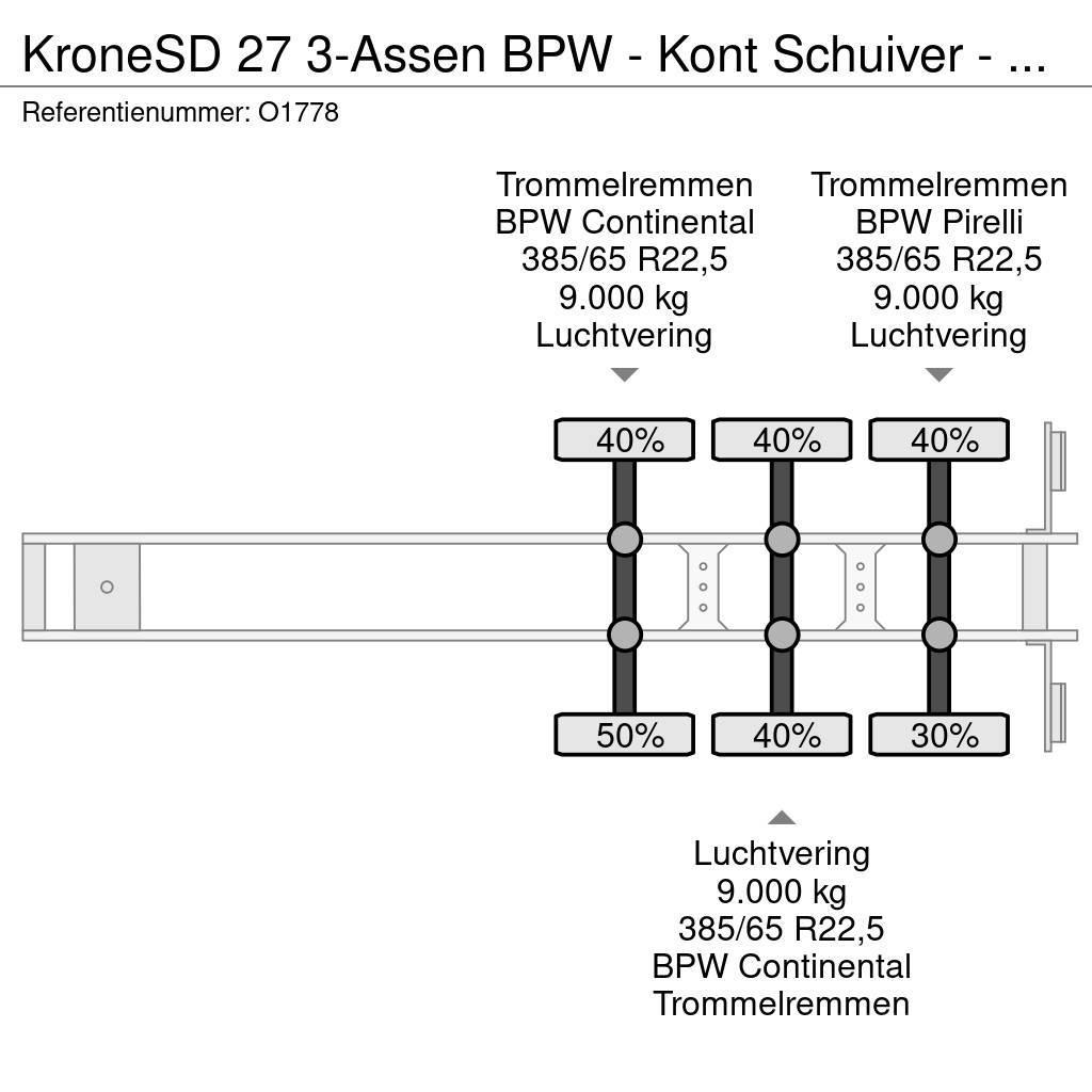 Krone SD 27 3-Assen BPW - Kont Schuiver - DrumBrakes - 5 Kontejnerske polprikolice