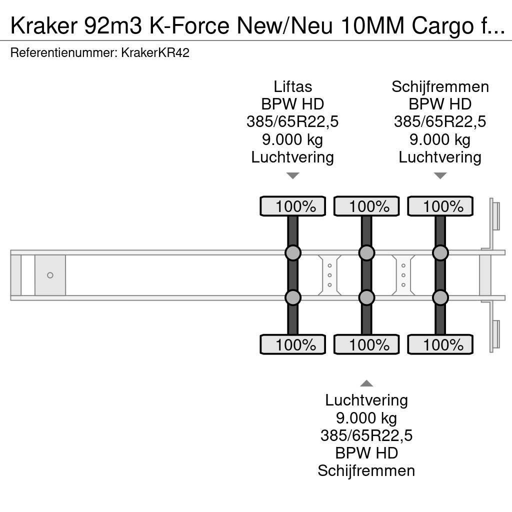 Kraker 92m3 K-Force New/Neu 10MM Cargo floor Liftas Alumi Tovorne pohodne polprikolice