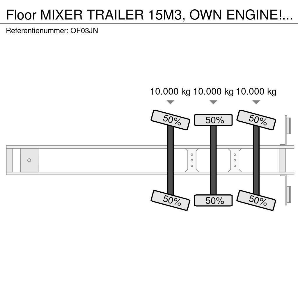 Floor MIXER TRAILER 15M3, OWN ENGINE!!NL MOGELIJK!! Druge polprikolice