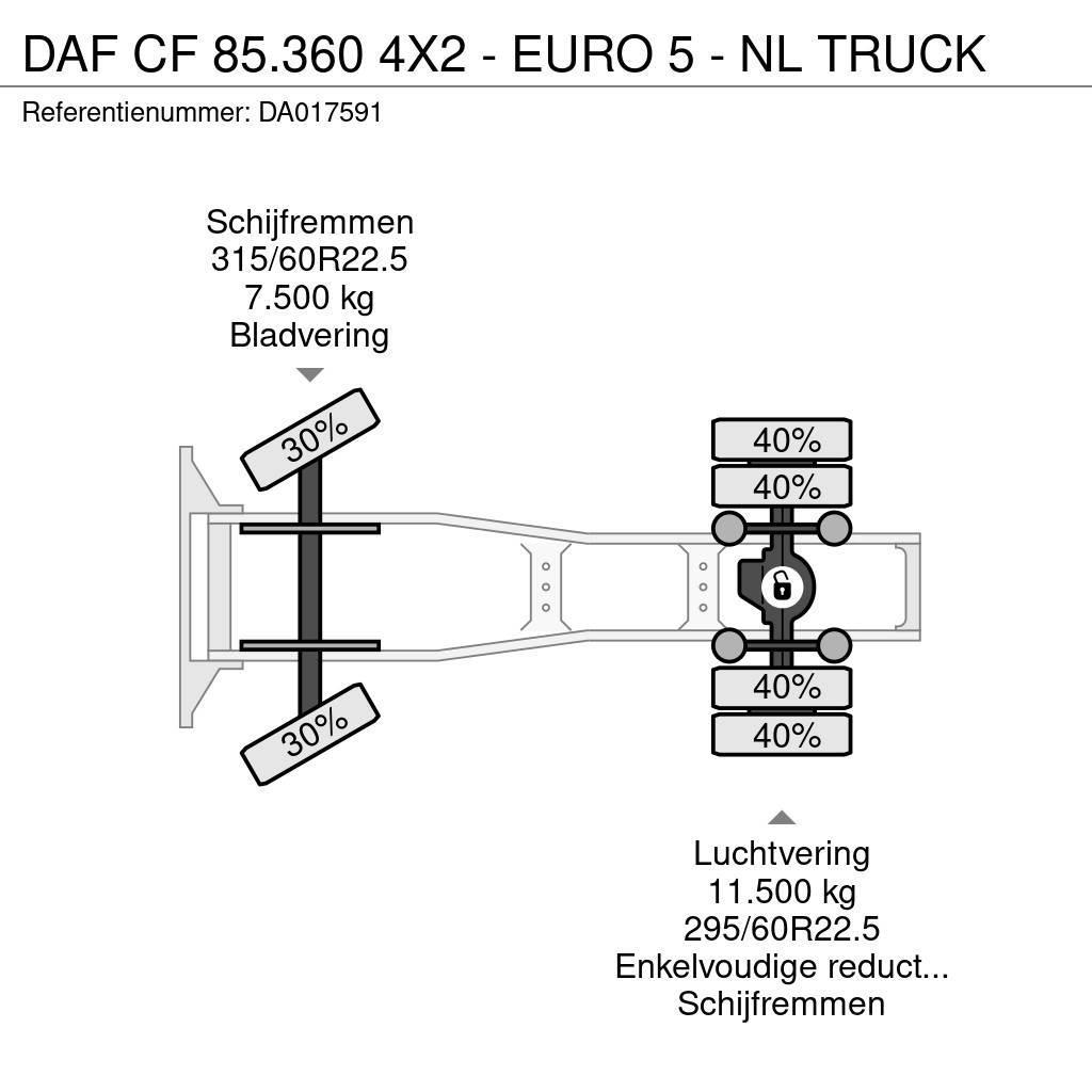 DAF CF 85.360 4X2 - EURO 5 - NL TRUCK Vlačilci