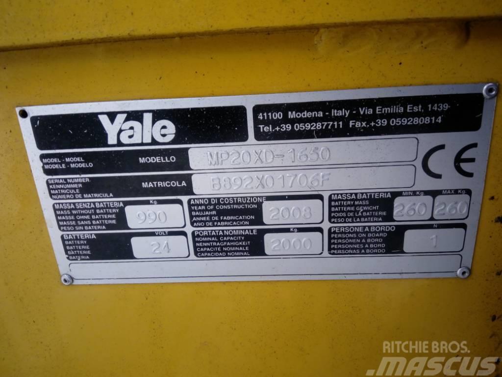 Yale MP 20 XD Električni nizko dvižni viličar s stojiščem