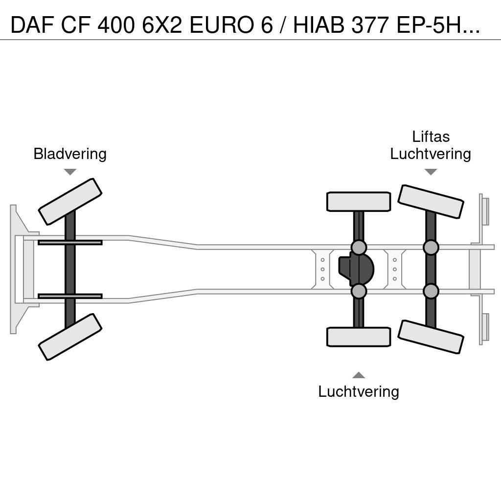 DAF CF 400 6X2 EURO 6 / HIAB 377 EP-5HIPRO / 37 T/M KR Rabljeni žerjavi za vsak teren