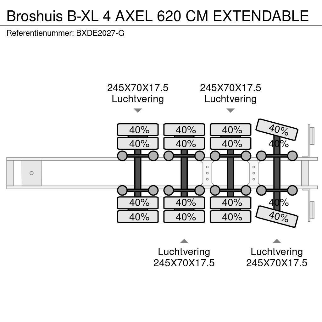 Broshuis B-XL 4 AXEL 620 CM EXTENDABLE Nizko noseče polprikolice