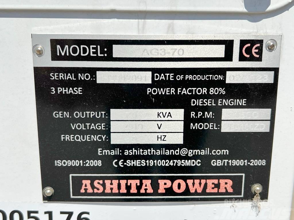 Ashita AG3-70 - 70 KVA New / Unused / CE Certified Dizelski agregati