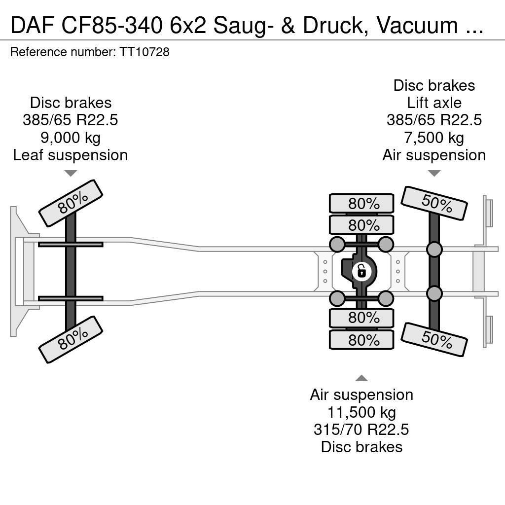 DAF CF85-340 6x2 Saug- & Druck, Vacuum 15.5 M3 NO Pump Tovornjaki cisterne