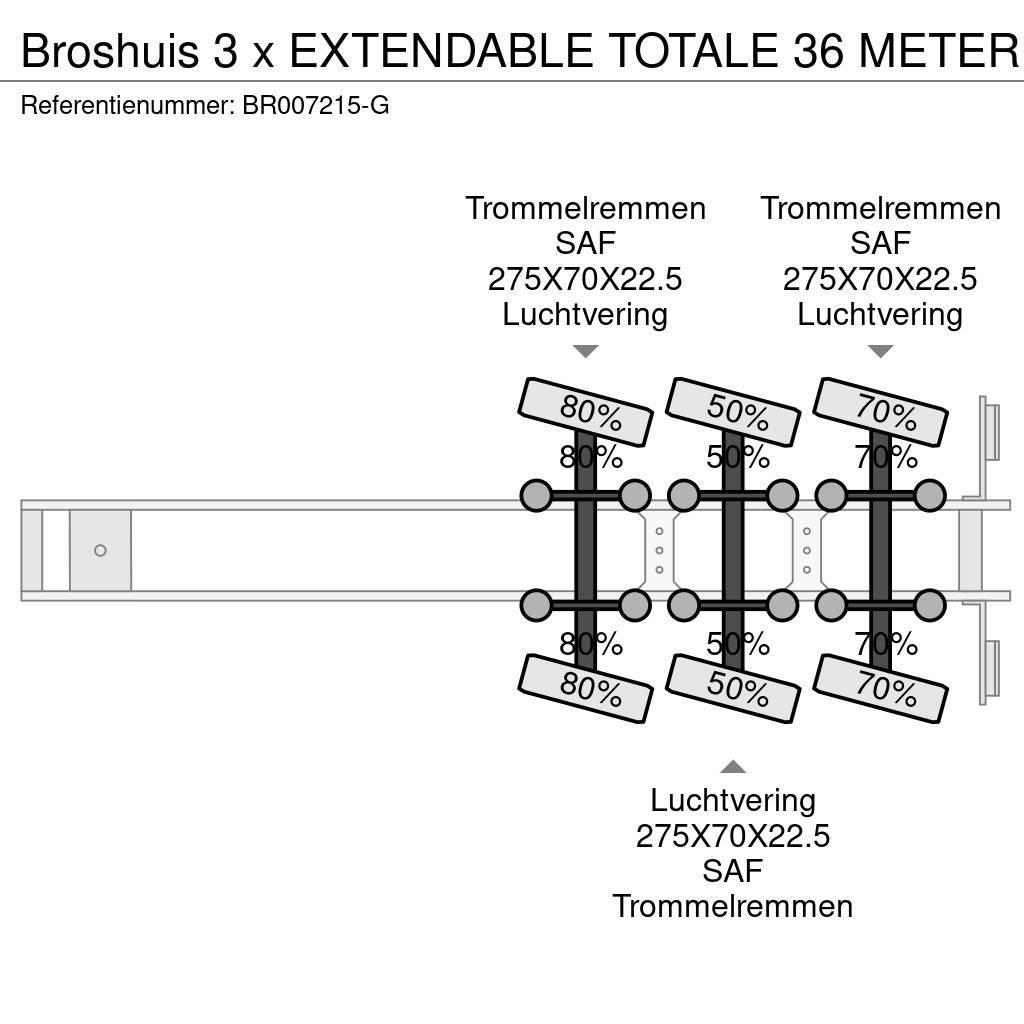 Broshuis 3 x EXTENDABLE TOTALE 36 METER Plato/keson polprikolice