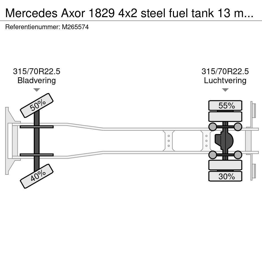 Mercedes-Benz Axor 1829 4x2 steel fuel tank 13 m3 / 5 comp / ADR Tovornjaki cisterne