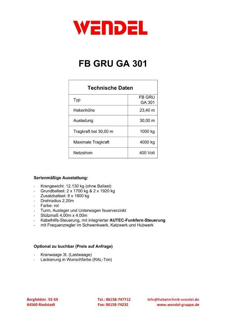 FB GRU GA 301 - Turmdrehkran - Baukran - Kran Stolpni žerjavi