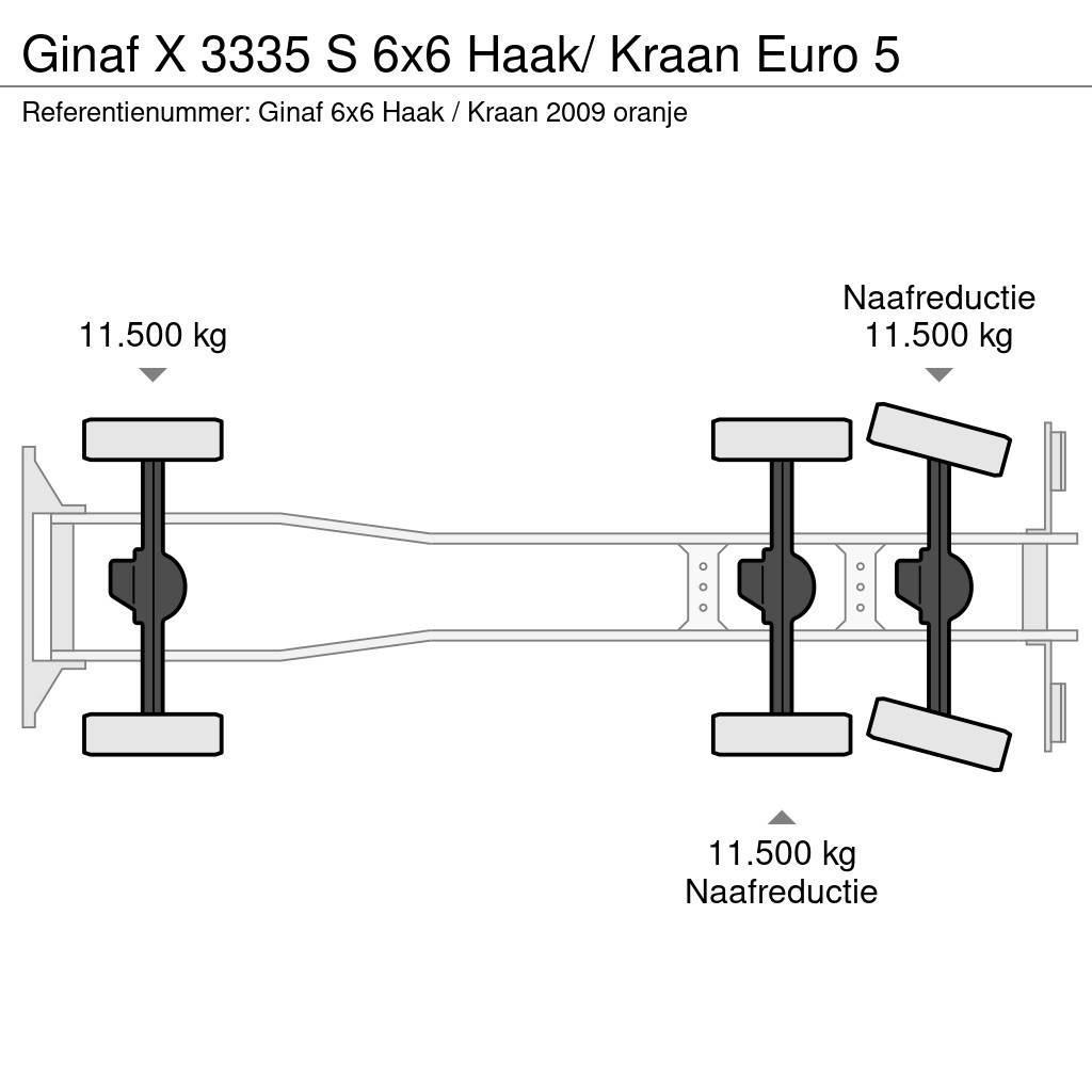 Ginaf X 3335 S 6x6 Haak/ Kraan Euro 5 Kotalni prekucni tovornjaki