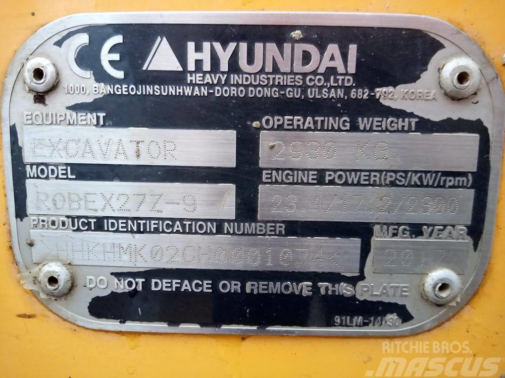 Hyundai Robex 27Z-9 Mini bagri <7t