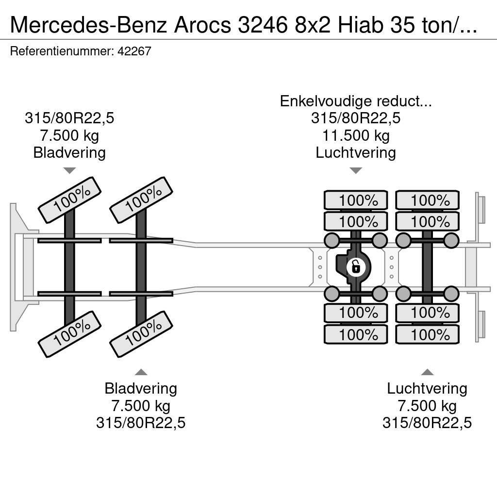 Mercedes-Benz Arocs 3246 8x2 Hiab 35 ton/meter laadkraan + Fly-J Rabljeni žerjavi za vsak teren