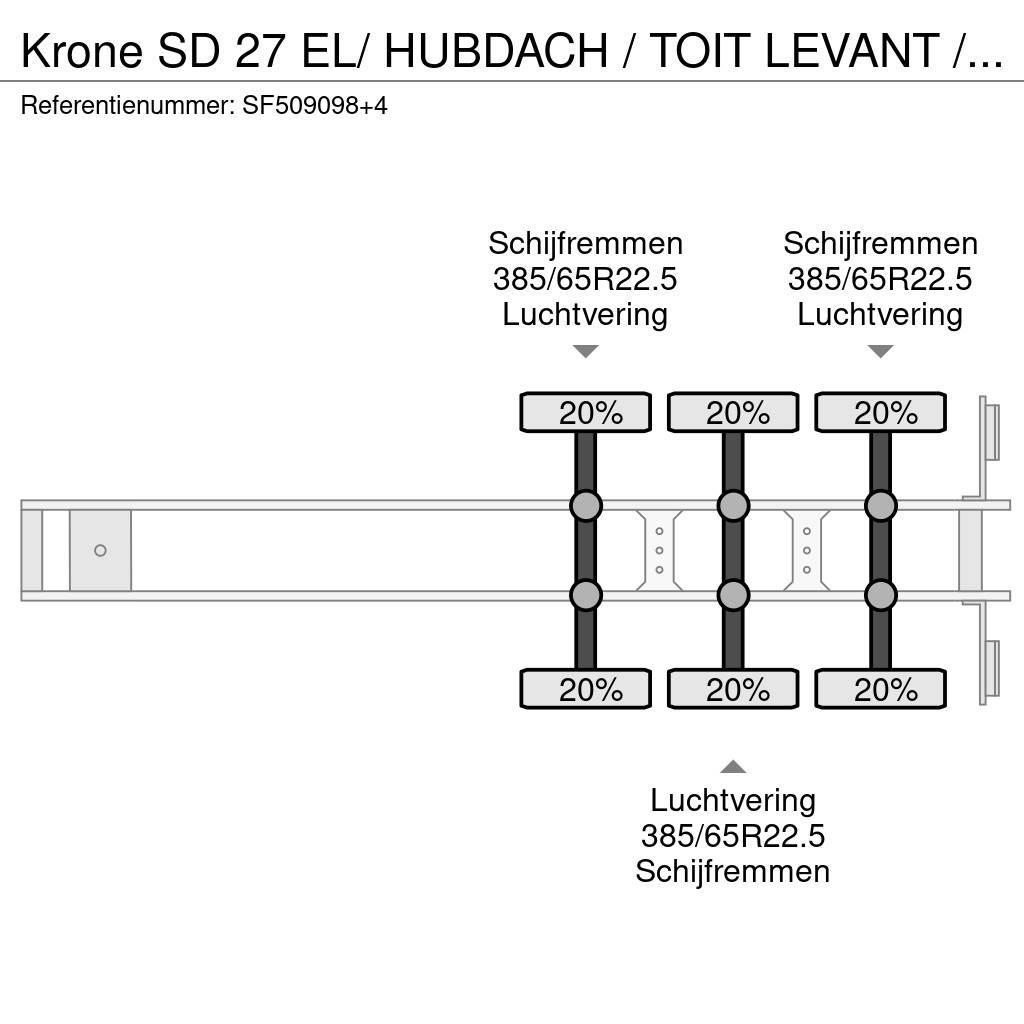 Krone SD 27 EL/ HUBDACH / TOIT LEVANT / HEFDAK / COIL / Polprikolice s ponjavo