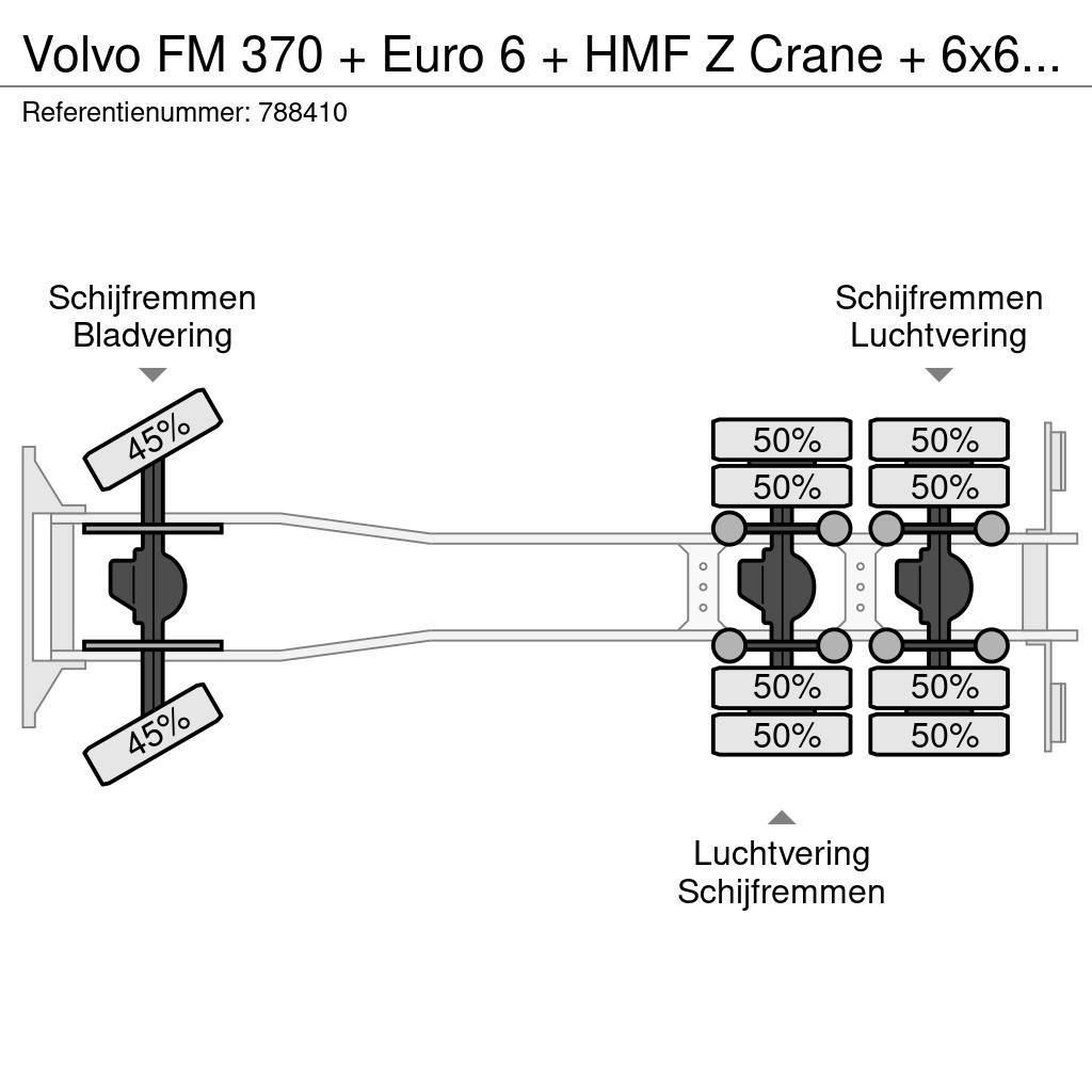 Volvo FM 370 + Euro 6 + HMF Z Crane + 6x6 + Hardox KIPPE Rabljeni žerjavi za vsak teren