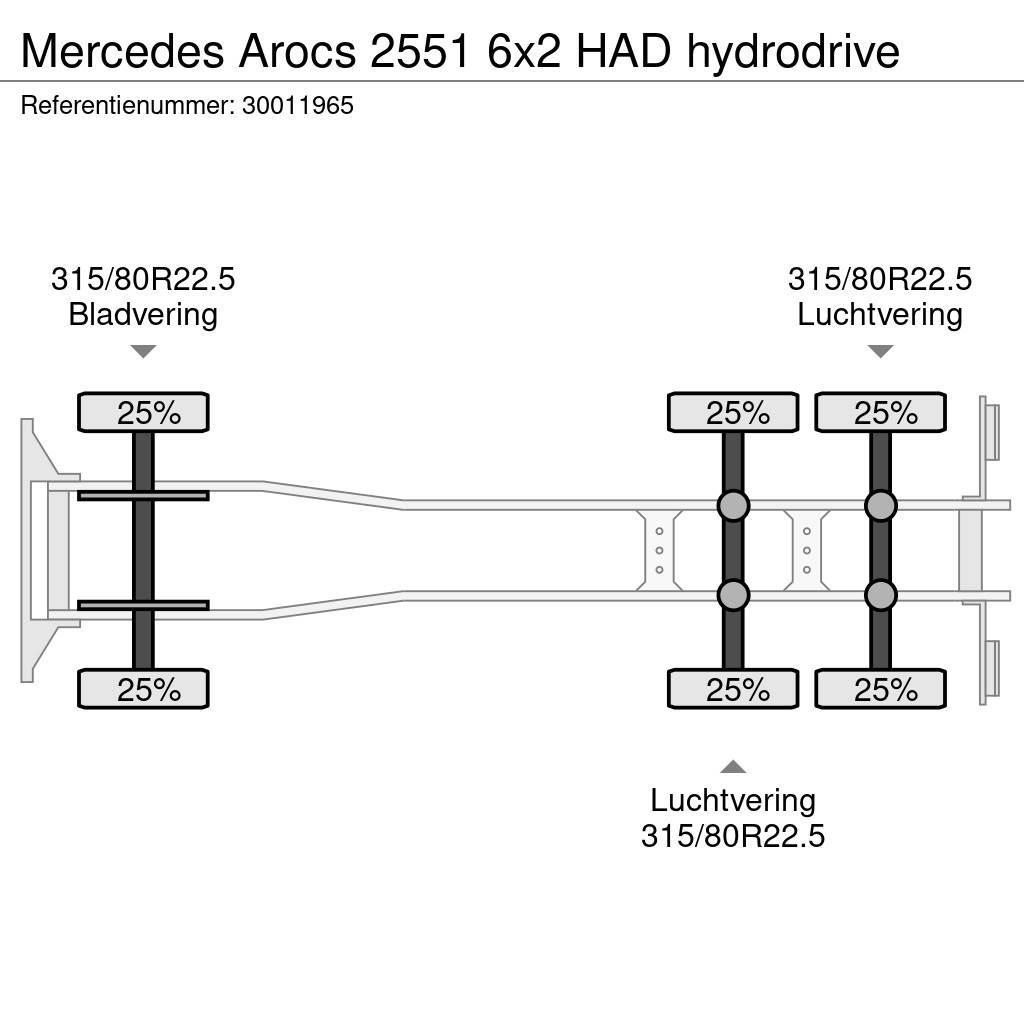 Mercedes-Benz Arocs 2551 6x2 HAD hydrodrive Tovornjaki-šasije