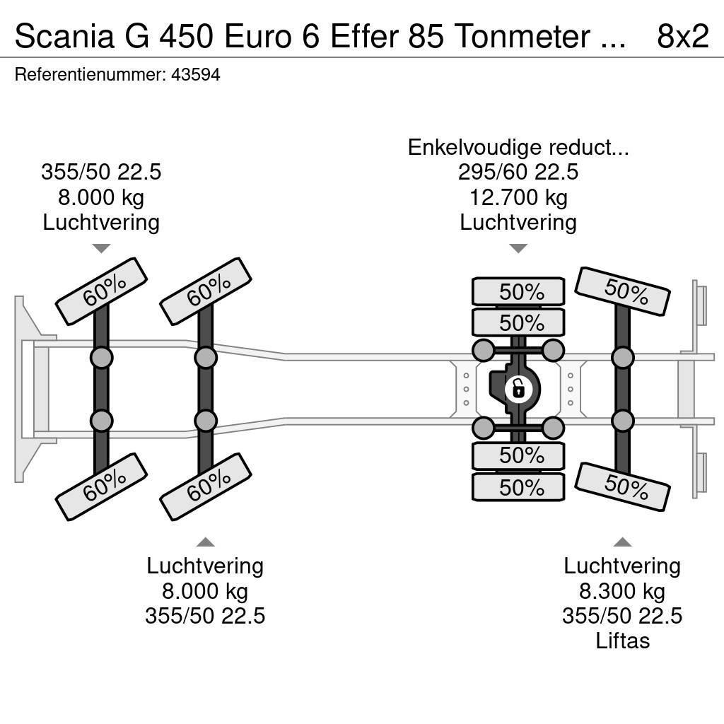 Scania G 450 Euro 6 Effer 85 Tonmeter laadkraan Rabljeni žerjavi za vsak teren