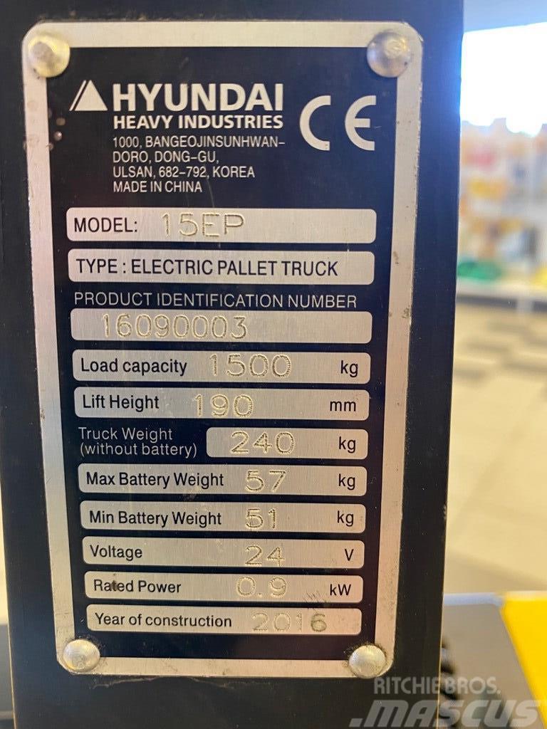 Hyundai 15EP Električni nizko dvižni viličar