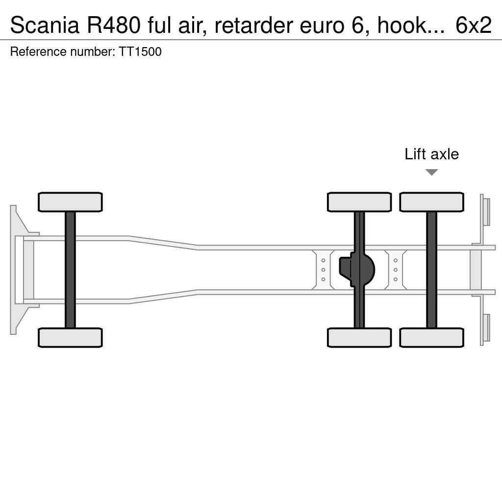 Scania R480 ful air, retarder euro 6, hooklift Kotalni prekucni tovornjaki