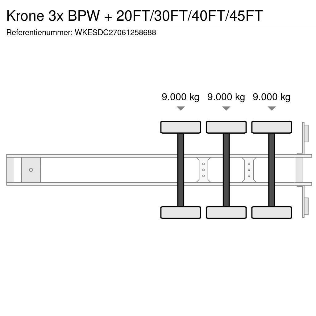 Krone 3x BPW + 20FT/30FT/40FT/45FT Kontejnerske polprikolice
