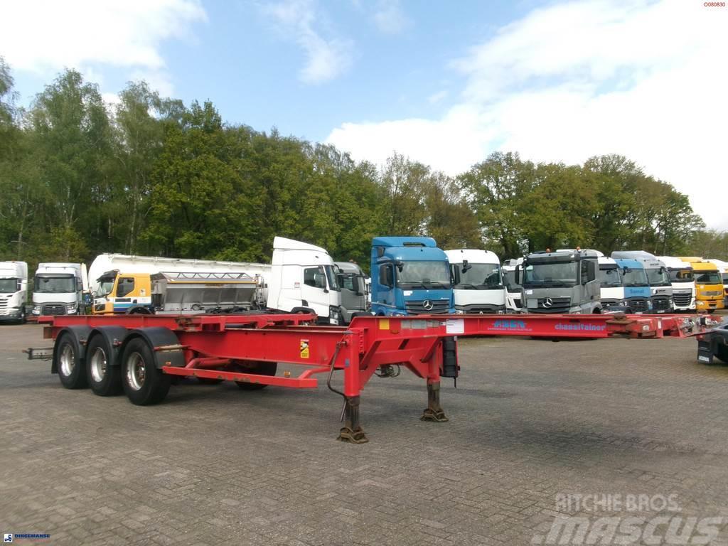 Asca 3-axle container trailer 20-40-45 ft + hydraulics Kontejnerske polprikolice