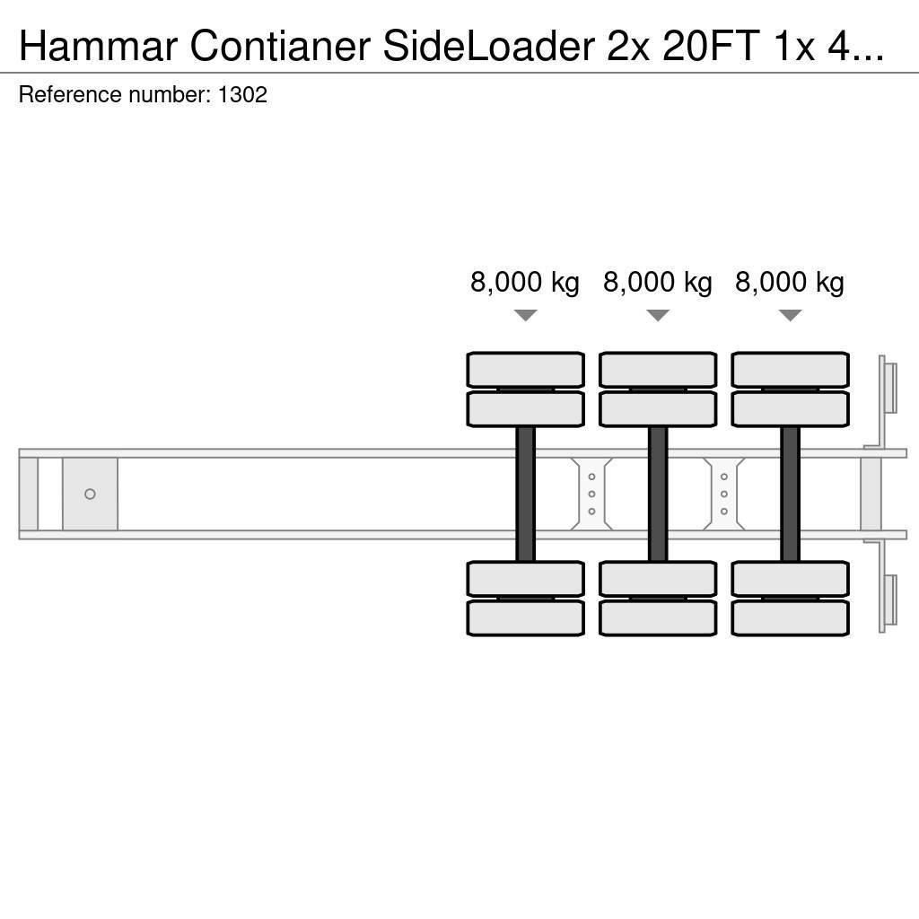 Hammar Contianer SideLoader 2x 20FT 1x 40FT Kontejnerske polprikolice