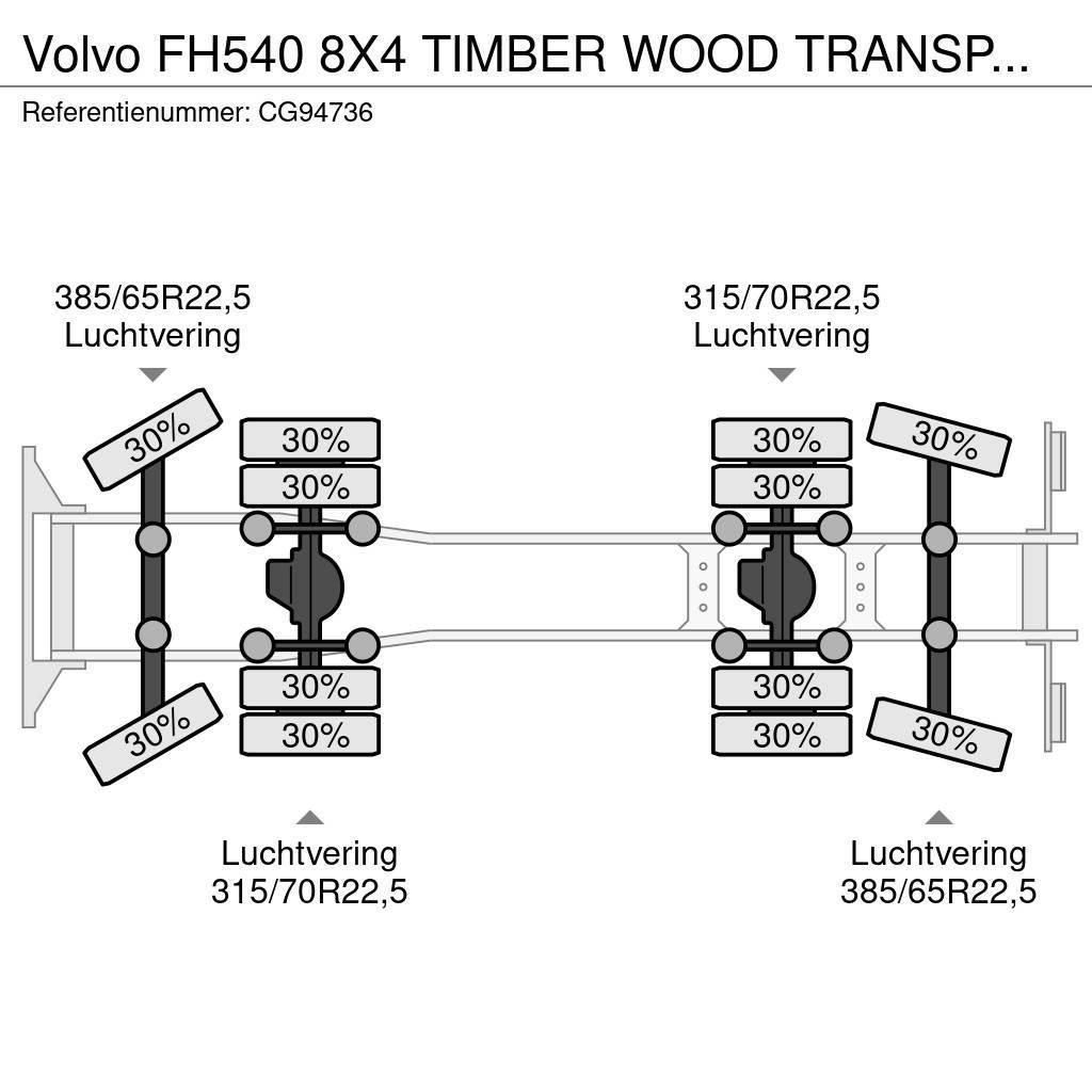 Volvo FH540 8X4 TIMBER WOOD TRANSPORT COMBI WITH TRAILER Rabljeni žerjavi za vsak teren