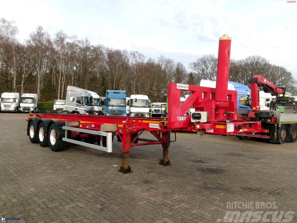 Dennison 3-axle tipping container trailer 30 ft. Polprikolice prekucniki - kiper