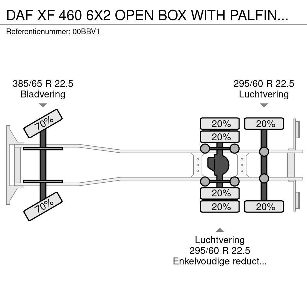 DAF XF 460 6X2 OPEN BOX WITH PALFINGER PK 50002 CRANE Rabljeni žerjavi za vsak teren