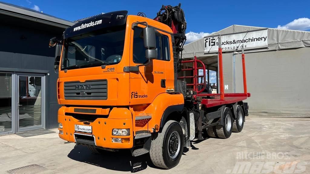MAN TGA 33.480 6x6 forest truck - LIV 170 Z + scissors Tovornjaki za hlode