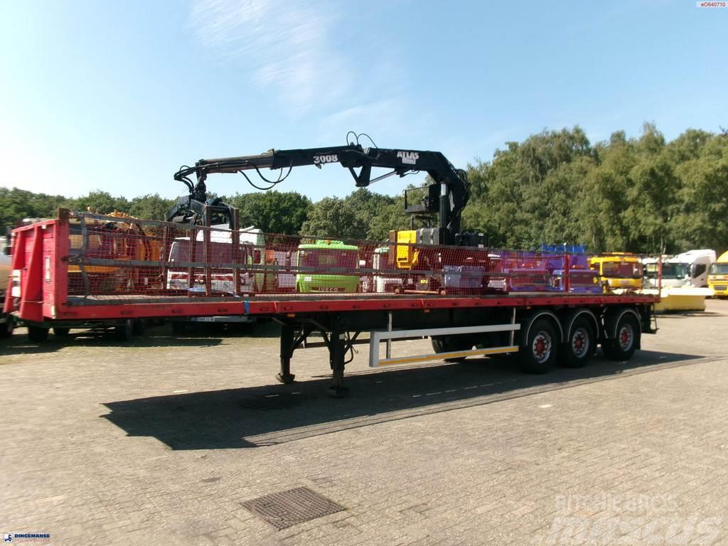 Fruehauf 3-axle platform trailer + Atlas 3008 crane Tovornjaki s kesonom/platojem
