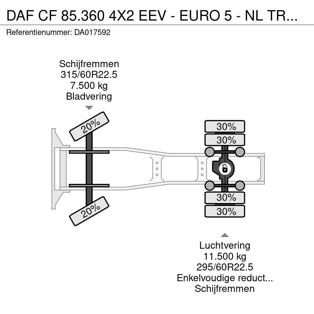 DAF CF 85.360 4X2 EEV - EURO 5 - NL TRUCK - MEGA - 736 Vlačilci