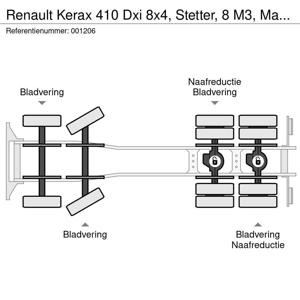 Renault Kerax 410 Dxi 8x4, Stetter, 8 M3, Manual, Steel Su Avtomešalci za beton