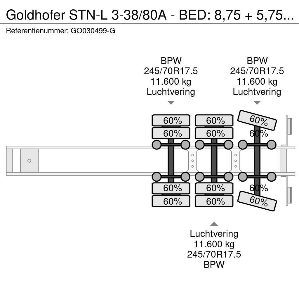 Goldhofer STN-L 3-38/80A - BED: 8,75 + 5,75 METER Nizko noseče polprikolice
