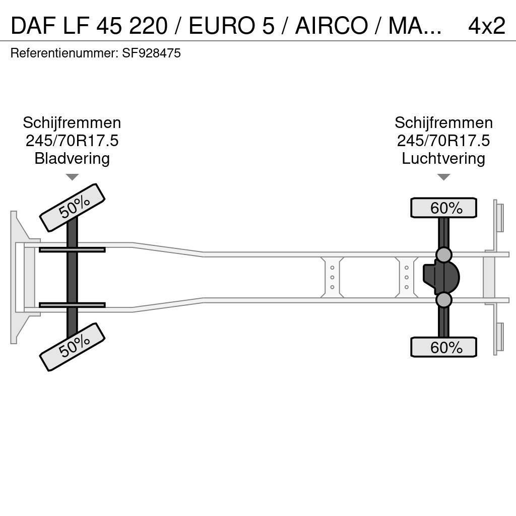 DAF LF 45 220 / EURO 5 / AIRCO / MANUEL / DHOLLANDIA 2 Tovornjaki s ponjavo