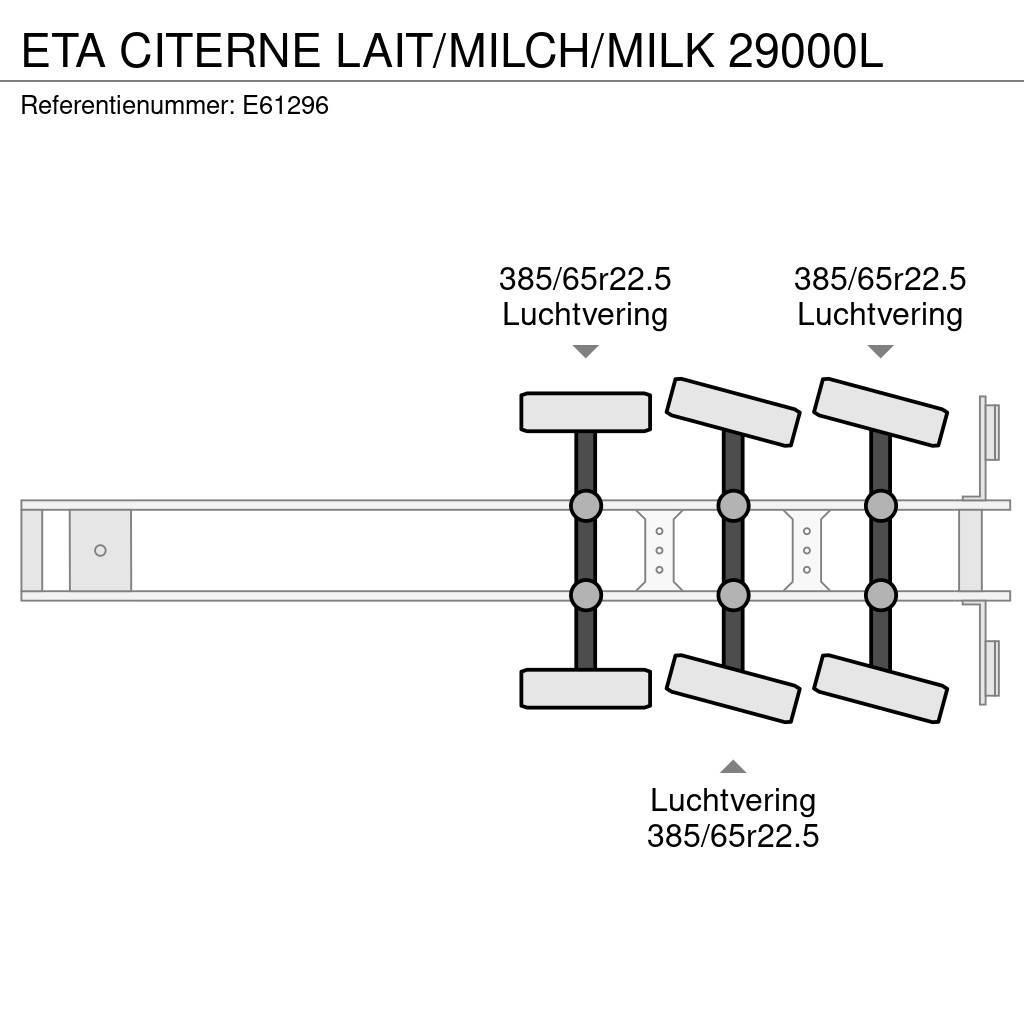 ETA CITERNE LAIT/MILCH/MILK 29000L Polprikolice cisterne