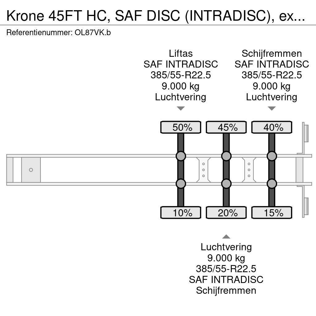 Krone 45FT HC, SAF DISC (INTRADISC), extendable front+ r Kontejnerske polprikolice