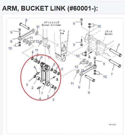Komatsu PC300 LINK ASSY 207-70-00480 Nakladalne žlice