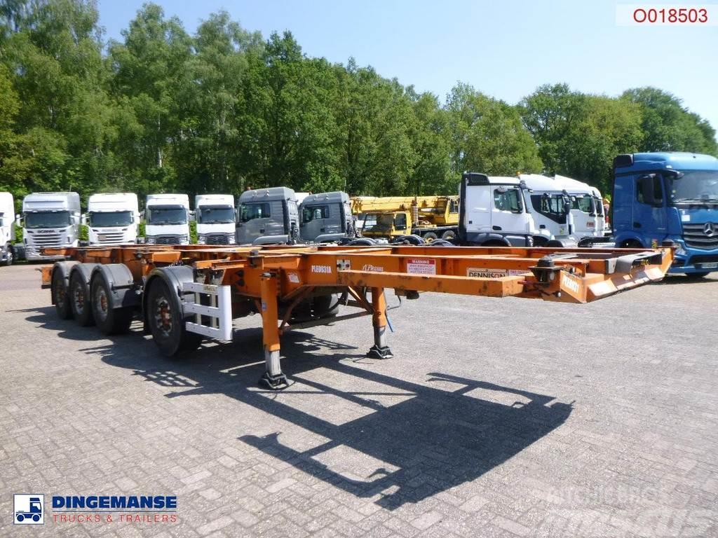 Dennison 4-axle container combi trailer (3 + 1 axles) 20-30 Kontejnerske polprikolice