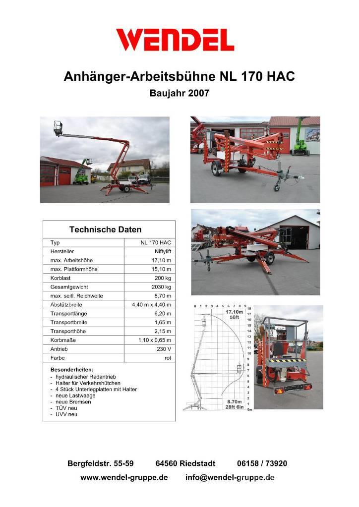 Niftylift NL 170 HAC Vlečne dvižne ploščadi