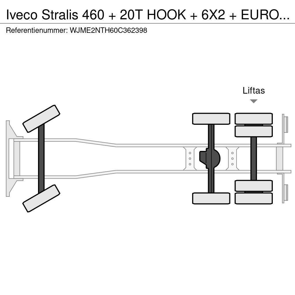 Iveco Stralis 460 + 20T HOOK + 6X2 + EURO 6 + 12 PC IN S Kotalni prekucni tovornjaki