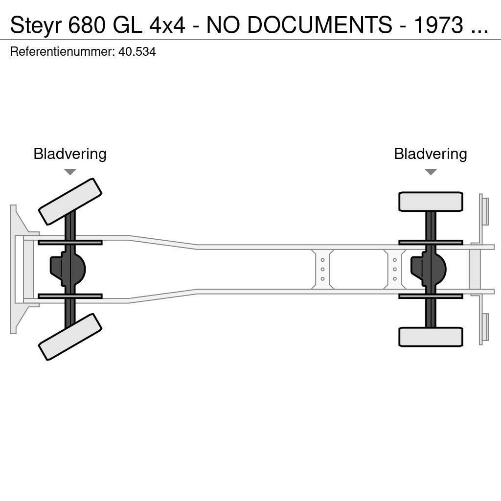 Steyr 680 GL 4x4 - NO DOCUMENTS - 1973 - 40.534 Tovornjaki s kesonom/platojem
