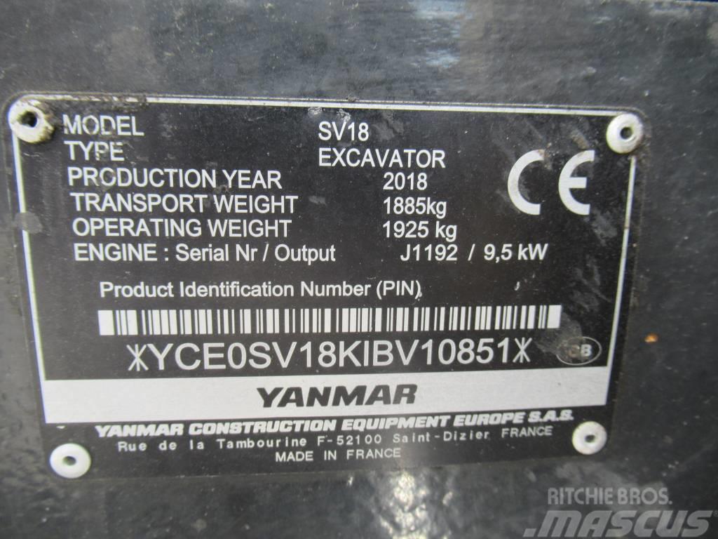 Yanmar SV 18 Mini bagri <7t