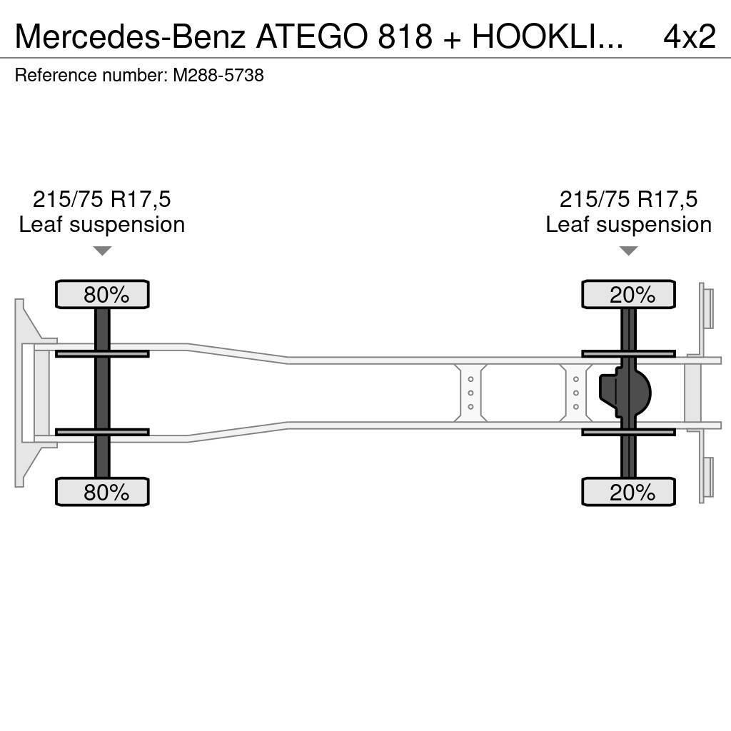 Mercedes-Benz ATEGO 818 + HOOKLIFT + BOX + ANALOG TACHO Kotalni prekucni tovornjaki