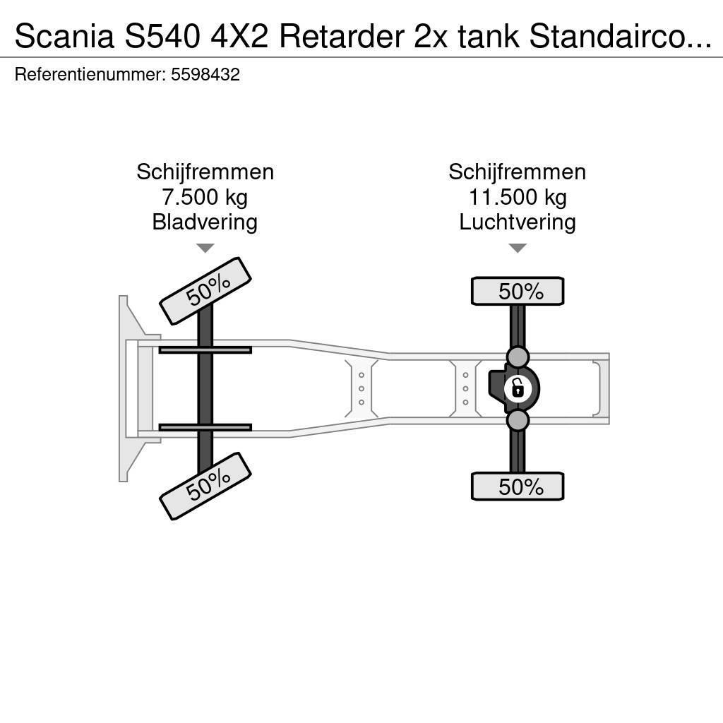 Scania S540 4X2 Retarder 2x tank Standairco LED German tr Vlačilci