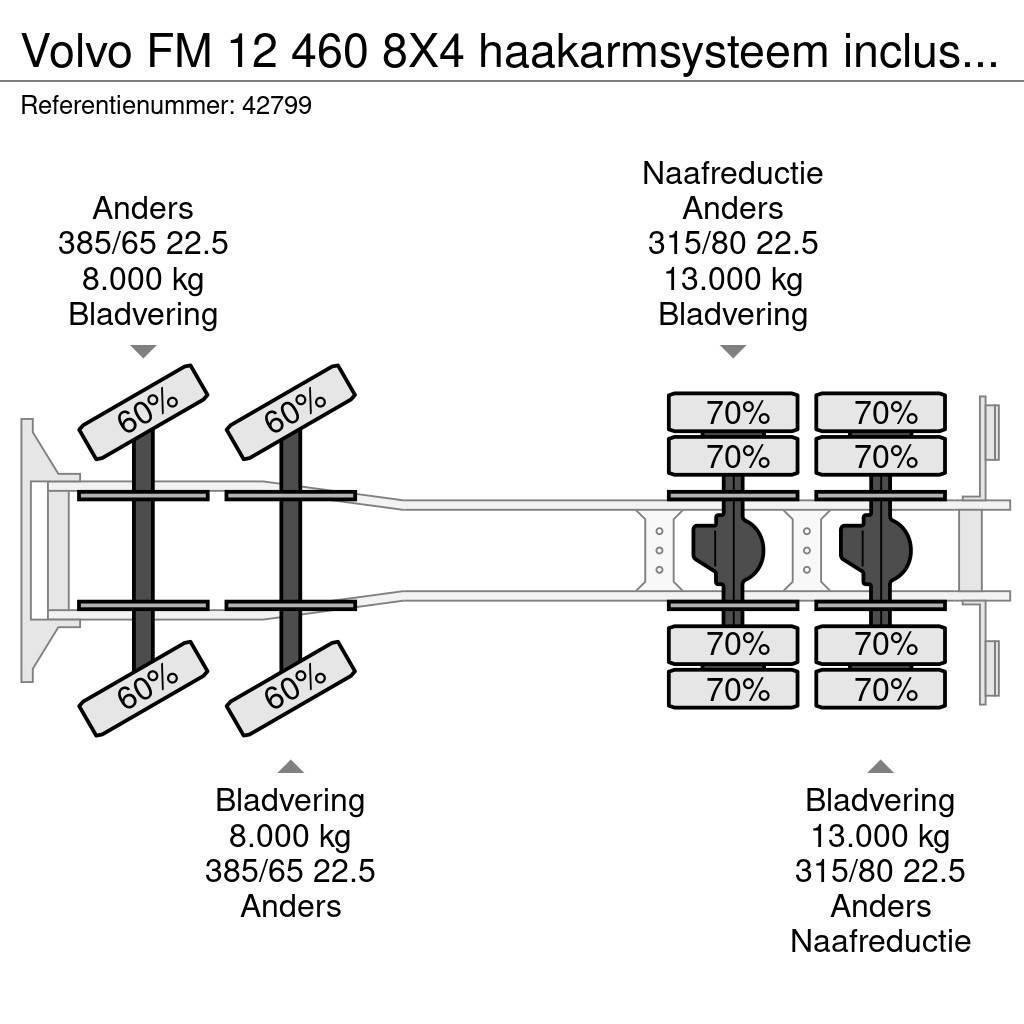 Volvo FM 12 460 8X4 haakarmsysteem inclusief container m Kotalni prekucni tovornjaki