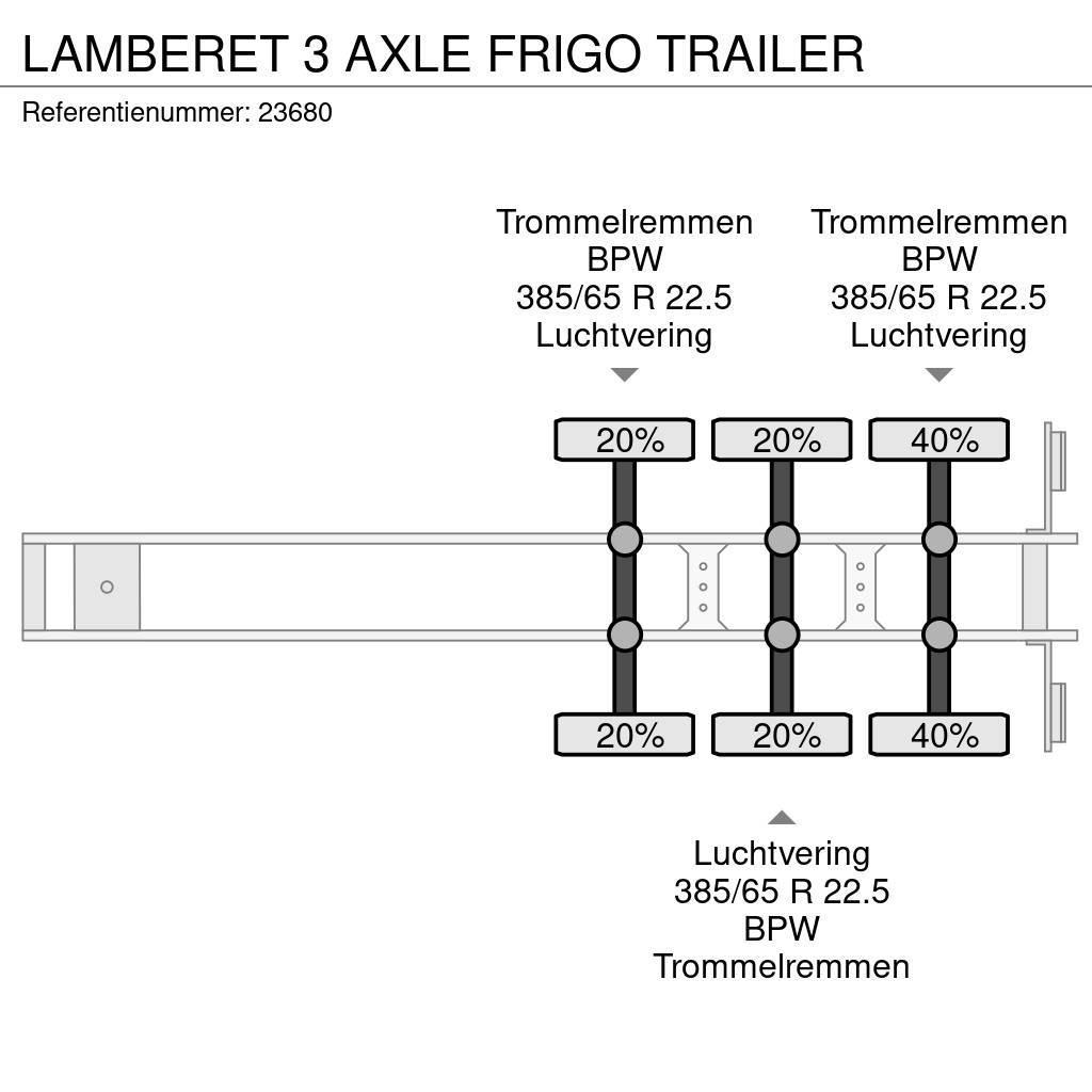 Lamberet 3 AXLE FRIGO TRAILER Hladilne polprikolice